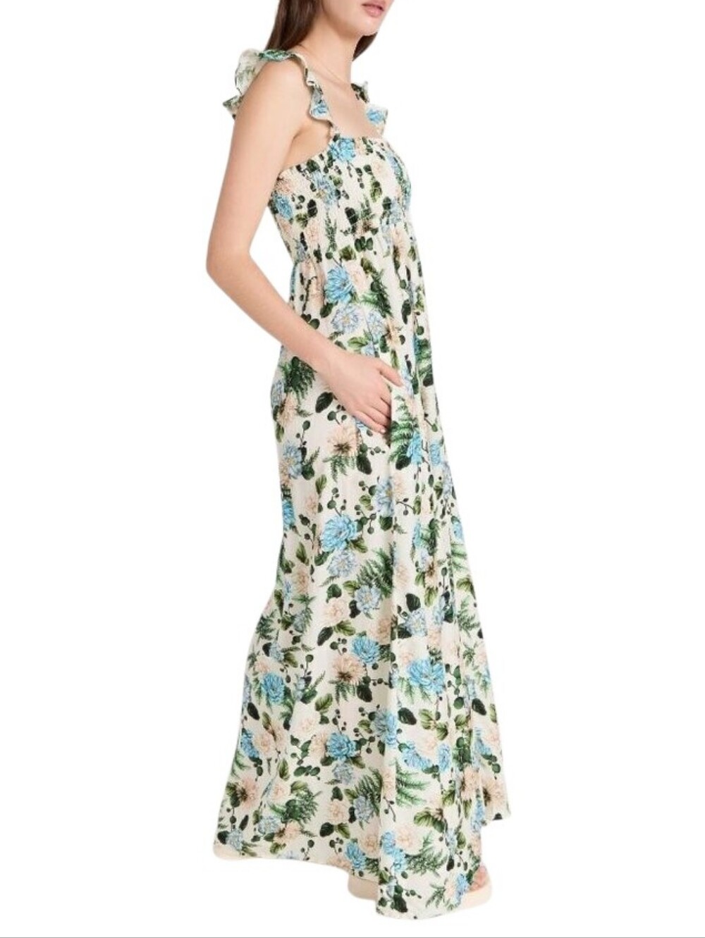 Agua Bendita Floral Maxi Dress Leandra Aine Smocked Cottagecore Coastal Boho